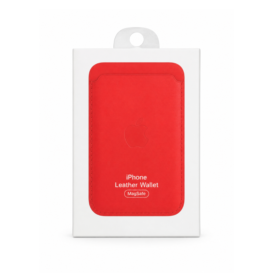 Billetera Rojo Cuero Magsafe