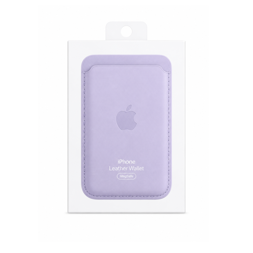 Billetera Lila Pastel Cuero Magsafe