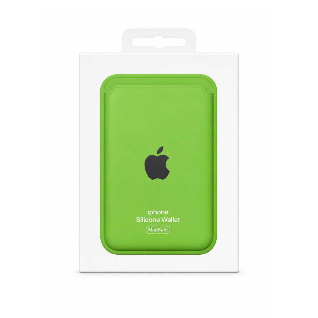 Billetera Neon Green Silicon Magsafe