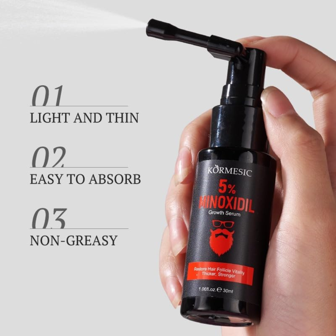 Kormesic 5% Minoxidil Growth Serum Hair & Beard - Mayoreo