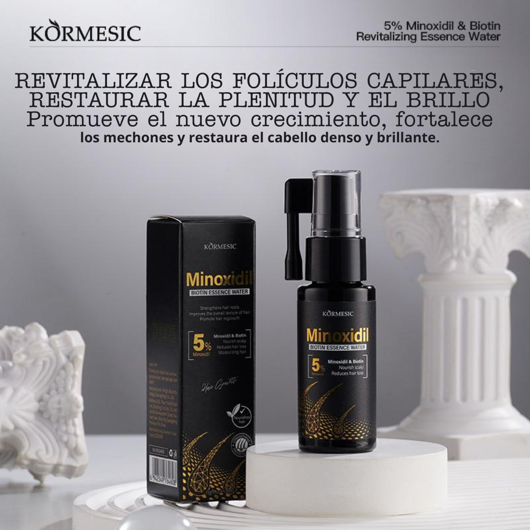 Kormesic 5% Minoxidil & Biotin Essence Water - Mayoreo