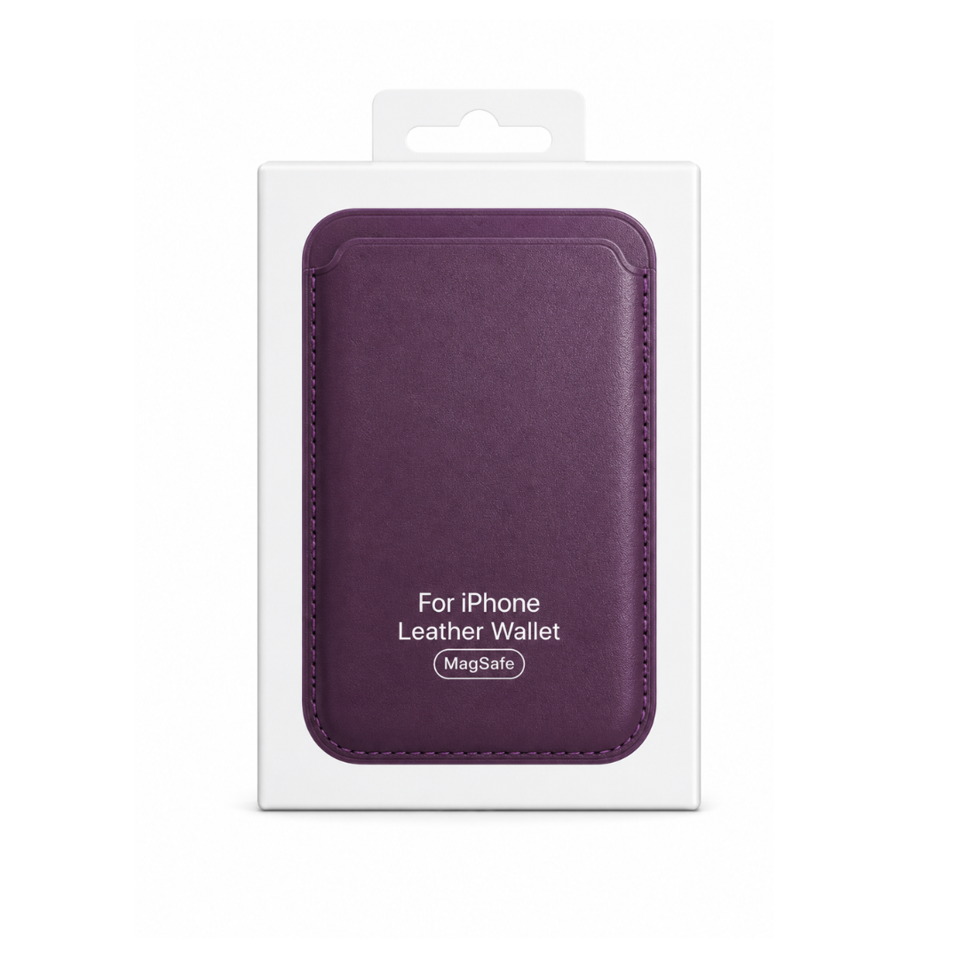 Billetera Rojo Vino Cuero Magsafe