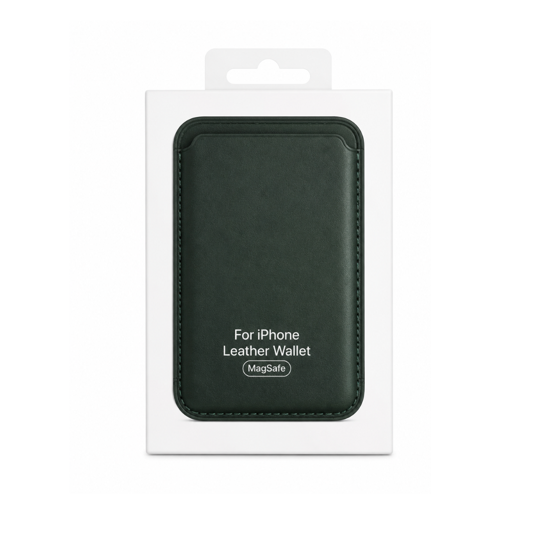 Billetera Verde Militar Cuero Magsafe