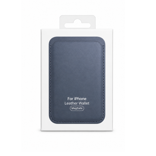 Billetera Azul Oscuro Cuero Magsafe