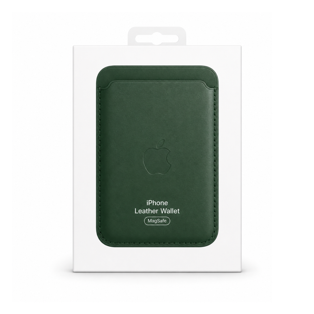 Billetera Verde Olivo Cuero Magsafe