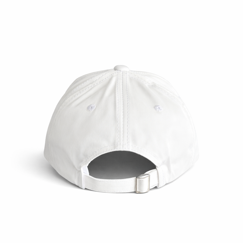 White baseball cap on a white background